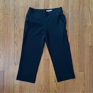 Vintage Nike Golf Crop Pants Back Zip Pockets Dri-Fit Stretch Black Women's M 8